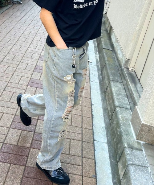 B.R.U(ブル)の「ダメージデニム(デニムパンツ・メンズ・ブルー系その他・LARGE/MEDIUM/SMALL)」の3枚目の写真