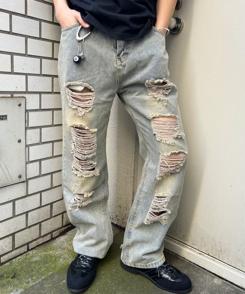 B.R.U(ブル)の「ダメージデニム(デニムパンツ・メンズ・ブルー系その他・LARGE/MEDIUM/SMALL)」の4枚目の写真