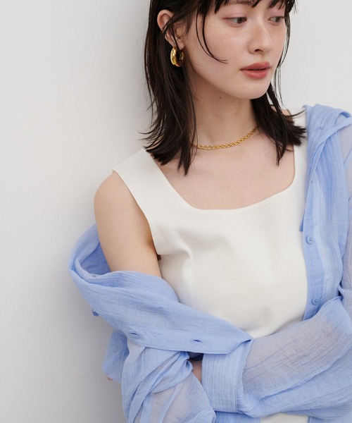 LARUTA（ラルータ）の「【LARUTA】シアーワッシャーフーディーシャツ（シャツ/ブラウス・レディース・ブラック/ブルー/オフホワイト・FREE）」の17枚目の写真