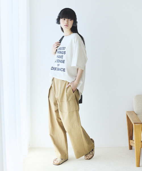 Firsthand(ファーストハンド)の「MA Firsthand/マ ファーストハンド ビッグシルエット コンセプト ロゴプリント Tシャツ / CONCEPT LOGO PRINT TEE(Tシャツ/カットソー・レディース・オフホワイト/ブラック/ホワイト・FREE)」の7枚目の写真
