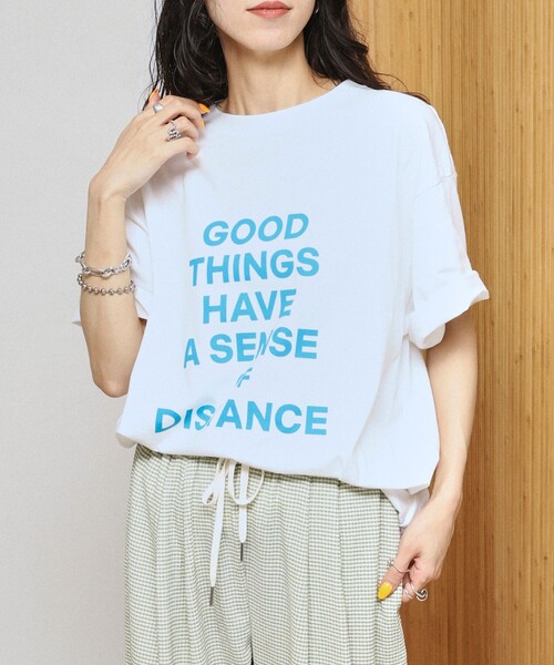 Firsthand(ファーストハンド)の「MA Firsthand/マ ファーストハンド ビッグシルエット コンセプト ロゴプリント Tシャツ / CONCEPT LOGO PRINT TEE(Tシャツ/カットソー・レディース・オフホワイト/ブラック/ホワイト・FREE)」の7枚目の写真