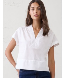 BANANA REPUBLIC FACTORY STORE　　ポプリンスプリットネックトップス