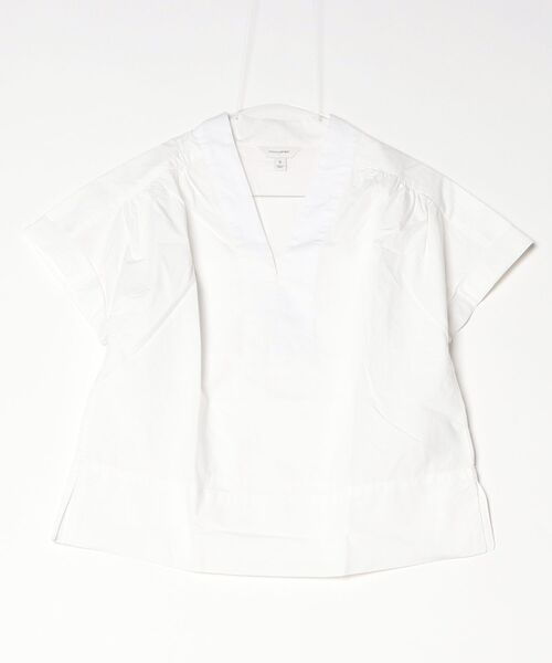 BANANA REPUBLIC FACTORY STORE(バナナリパブリック ファクトリーストア)の「BANANA REPUBLIC FACTORY STORE ポプリンスプリットネックトップス(シャツ/ブラウス・レディース・ホワイト・XS/S/M/L)」の4枚目の写真
