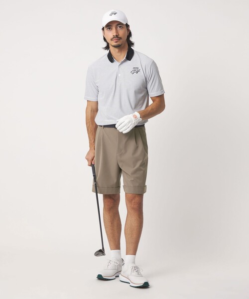 UNITED ARROWS GOLF（ユナイテッドアローズゴルフ）の「メンズ ツイル 2プリーツ ショートパンツ　2WAYストレッチ（その他パンツ・メンズ・ベージュ/ネイビー・M/L/XL）」の14枚目の写真