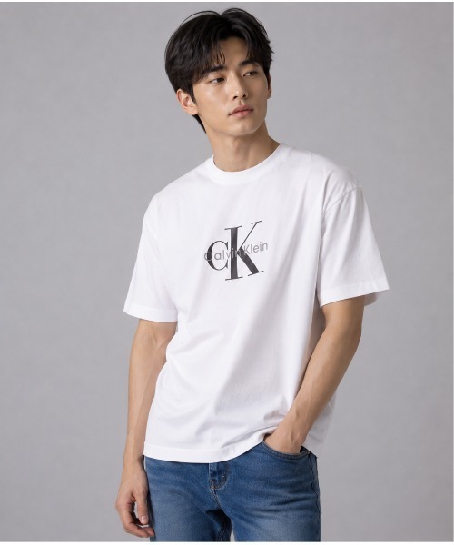 STYLISE（スタイライズ）の「【Calvin Klein】MONOLOGO OVERSIZED TEE / 2カラー [4RAB823]（Tシャツ/カットソー・メンズ・ブラック/ホワイト・L/M/S/LL）」の2枚目の写真