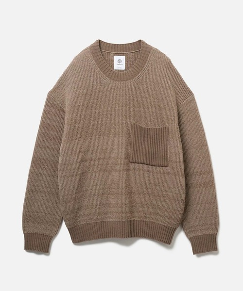 SEAGREEN(シーグリーン)の「SEAGREEN(シーグリーン) WOOL WASHI KNIT PULLOVER(ニット/セーター・メンズ・アイボリー/ブラウン・3)」の1枚目の写真