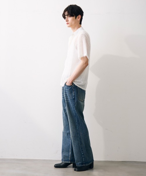 Shoowtime(ショウタイム)の「Classic flare jeans / クラシックフレアジーンズ(デニムパンツ・メンズ・ライトブルー/ブラック・MEDIUM/X-LARGE/LARGE)」の5枚目の写真