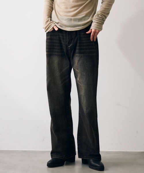 Shoowtime(ショウタイム)の「Classic flare jeans / クラシックフレアジーンズ(デニムパンツ・メンズ・ライトブルー/ブラック・MEDIUM/X-LARGE/LARGE)」の12枚目の写真