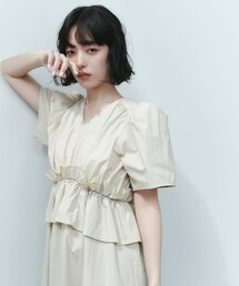 EMMEL REFINES | ＜EMMEL REFINES＞EM ウエストフリル パフスリーブ ワンピース(ワンピース)
