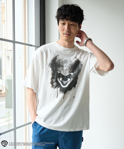 coen(コーエン)の「【WEB限定】IT(イット)ヴィンテージライクTシャツ(Tシャツ/カットソー・メンズ・ホワイト/ダークグレー・XL/L/M/S)」の6枚目の写真