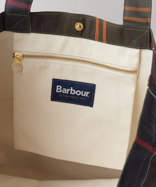 Barbour(バブアー)の「Barbour/バブアー Telfield tartan tote bag タータンロゴトートバック 秋 秋服 2026年秋冬(トートバッグ・メンズ・ベージュ/グリーン/オリーブ・ONE SIZE)」の9枚目の写真