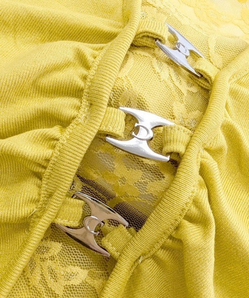 Riff(リフ)の「バックレースベルトTシャツ(Tシャツ/カットソー・レディース・ブラック/イエロー/ホワイト・FREE)」の5枚目の写真