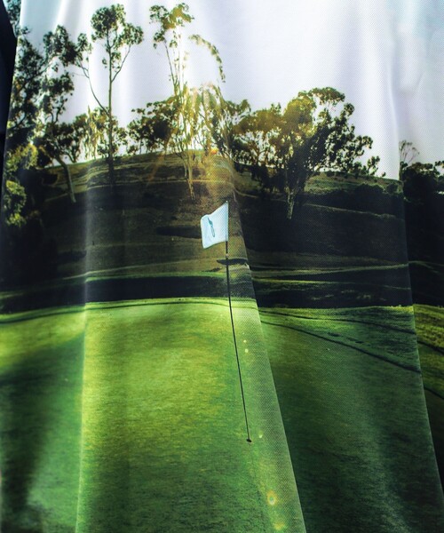 BEAMS GOLF(ビームスゴルフ)の「ORANGE LABEL / コースプリント ポロシャツ(吸水速乾・UVカット)(ポロシャツ・メンズ・ネイビー/ホワイト・SMALL/MEDIUM/X-LARGE/LARGE)」の13枚目の写真