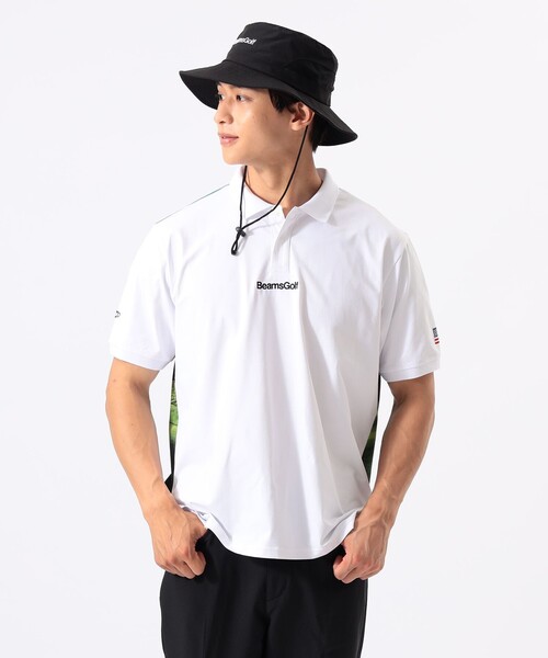 BEAMS GOLF(ビームスゴルフ)の「ORANGE LABEL / コースプリント ポロシャツ(吸水速乾・UVカット)(ポロシャツ・メンズ・ネイビー/ホワイト・SMALL/MEDIUM/X-LARGE/LARGE)」の14枚目の写真