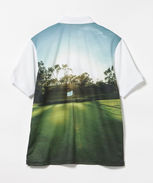 BEAMS GOLF(ビームスゴルフ)の「ORANGE LABEL / コースプリント ポロシャツ(吸水速乾・UVカット)(ポロシャツ・メンズ・ネイビー/ホワイト・SMALL/MEDIUM/X-LARGE/LARGE)」の6枚目の写真