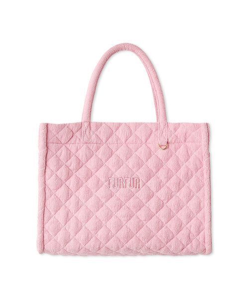FURFUR（ファーファー）の「【限定カラー】パイルキルティングトートバッグ（トートバッグ・レディース・イエロー/ピンク/ブルー・F）」の4枚目の写真