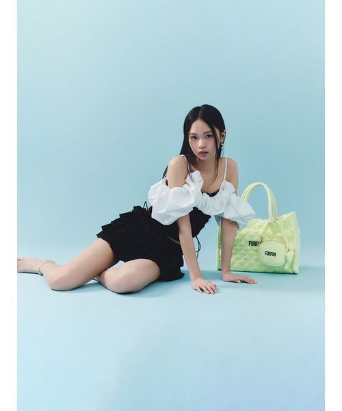 FURFUR（ファーファー）の「【限定カラー】パイルキルティングトートバッグ（トートバッグ・レディース・イエロー/ピンク/ブルー・F）」の8枚目の写真
