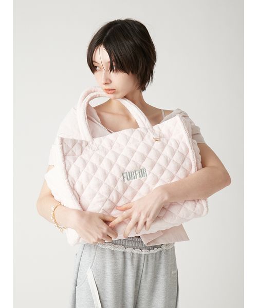 FURFUR（ファーファー）の「【限定カラー】パイルキルティングトートバッグ（トートバッグ・レディース・イエロー/ピンク/ブルー・F）」の18枚目の写真