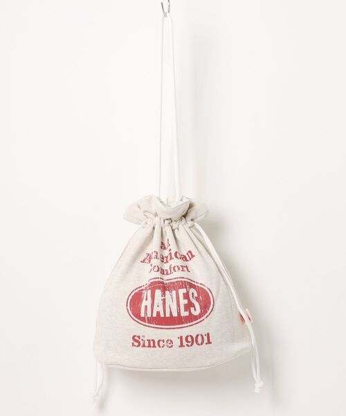 HANES(ヘインズ)の「【Hanes】巾着バッグ 60333806 TCP(ショルダーバッグ・レディース・オフホワイト/グレー/ネイビー・FREE)」の1枚目の写真