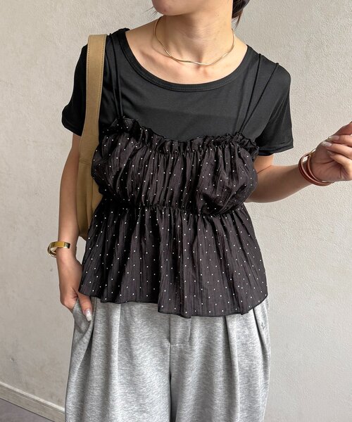 ドットビスチェセットTシャツ（Tシャツ/カットソー）｜Thevon（ゼボン