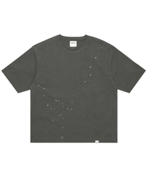NM PAINTED CROP T-SHIRT - CHARCOAL
