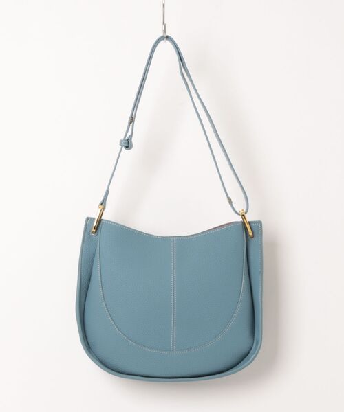 NiiNa(ニーナ)の「【NiiNa】【高品質牛革】2way ワンハンドルラウンドショルダーバッグ(インナーポーチ付き)(ショルダーバッグ・レディース・ホワイト/ブルー・FREE)」の2枚目の写真