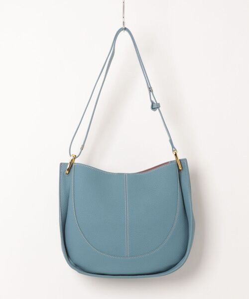 NiiNa(ニーナ)の「【NiiNa】【高品質牛革】2way ワンハンドルラウンドショルダーバッグ(インナーポーチ付き)(ショルダーバッグ・レディース・ホワイト/ブルー・FREE)」の8枚目の写真