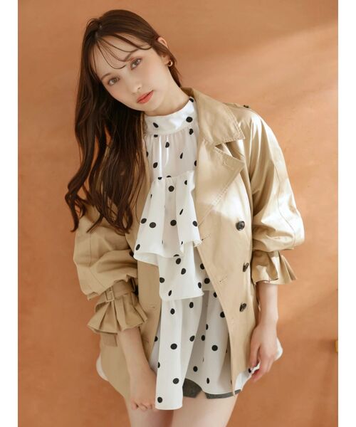 dazzlin（ダズリン）の「ティアードラッフルリボントップス（シャツ/ブラウス・レディース・その他1/ブラウン/オフホワイト・FREE）」の7枚目の写真