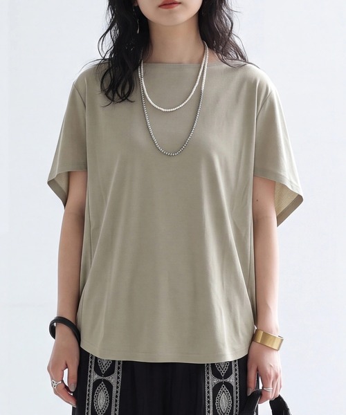 SELECT LEVERY（セレクトリベリー）の「接触冷感ドルマンイージーケアプルオーバー（Tシャツ/カットソー・レディース・ブルー/ベージュ/ブラック・MEDIUM/LARGE）」の13枚目の写真