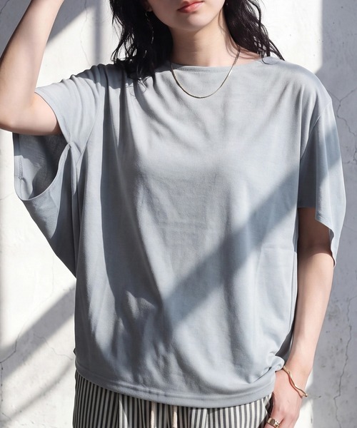 SELECT LEVERY（セレクトリベリー）の「接触冷感ドルマンイージーケアプルオーバー（Tシャツ/カットソー・レディース・ブルー/ベージュ/ブラック・MEDIUM/LARGE）」の18枚目の写真