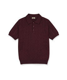 WANIL（ウェニール）の「ミドンケーブルボタンカラー半袖ニット4カラー[WASK_1001]（Tシャツ/カットソー）」