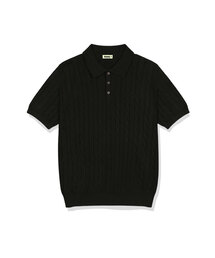 WANIL（ウェニール）の「ミドンケーブルボタンカラー半袖ニット4カラー[WASK_1001]（Tシャツ/カットソー）」