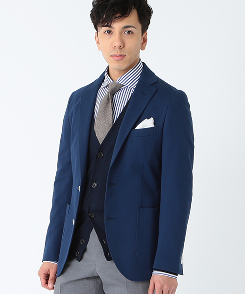 B:MING by BEAMS(ビーミングバイビームス)の「ビーミング by ビームス / サーフニットジャケット(スーツジャケット・メンズ・ブルー/ネイビー・50/44/48/42/46)」の2枚目の写真