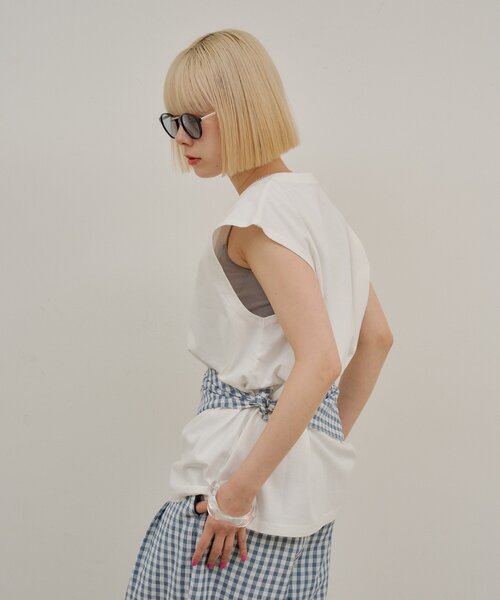 WHIMSIC(ウィムジック)の「【UNISEX】SCREEN STARS ガーメントダイスリーブレスTシャツ(タンクトップ・メンズ・イエロー/ブラック/ホワイト/パープル・SMALL/MEDIUM)」の6枚目の写真