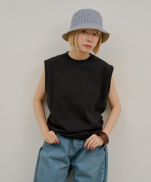 WHIMSIC(ウィムジック)の「【UNISEX】SCREEN STARS ガーメントダイスリーブレスTシャツ(タンクトップ・メンズ・イエロー/ブラック/ホワイト/パープル・SMALL/MEDIUM)」の16枚目の写真
