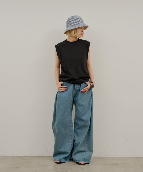 WHIMSIC(ウィムジック)の「【UNISEX】SCREEN STARS ガーメントダイスリーブレスTシャツ(タンクトップ・メンズ・イエロー/ブラック/ホワイト/パープル・SMALL/MEDIUM)」の21枚目の写真