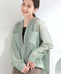 【S-LL/洗濯機可】夏に使える 程よい透け感のシアーブルゾン