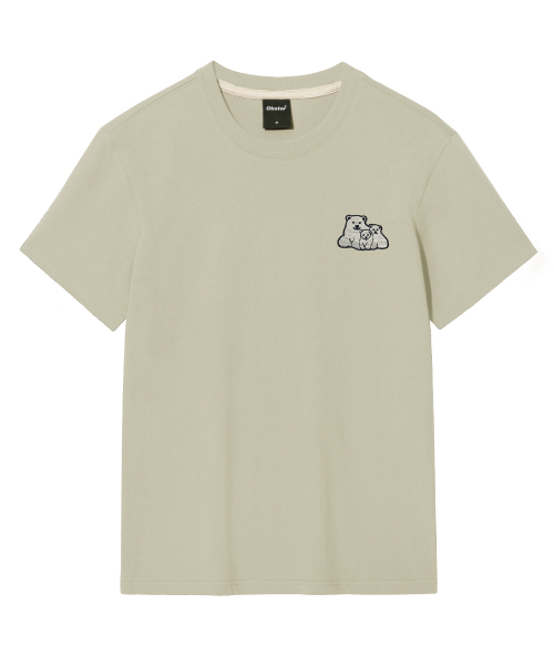 OKSTAR(オクスター)の「ポラベアファミリー刺繍半袖(Tシャツ/カットソー・レディース・ネイビー/グレー/ダークグリーン/ライトグレー/ライトベージュ/ブラック/ダークグレー/カーキ/ダークブルー/ホワイト/クリーム・SMALL/MEDIUM/LARGE/X-LARGE/2XL/3XL/4XL)」の12枚目の写真