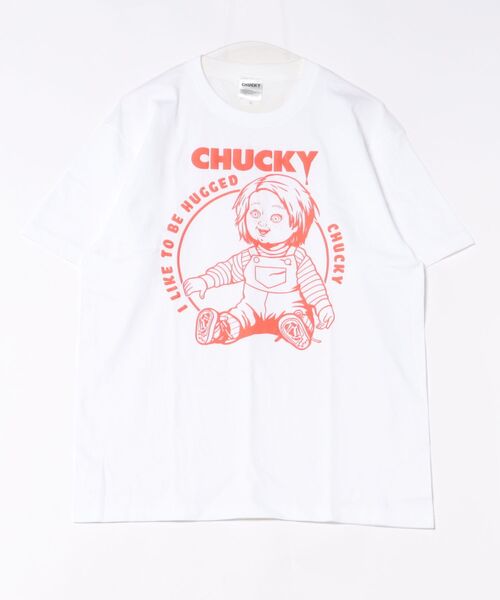 Rendez-Vous(ランデヴー)の「【 CHILD’S PLAY 】 チャッキー 発砲プリントTシャツ 26S6(Tシャツ/カットソー・レディース・ホワイト/ネイビー・LARGE/X-LARGE)」の1枚目の写真