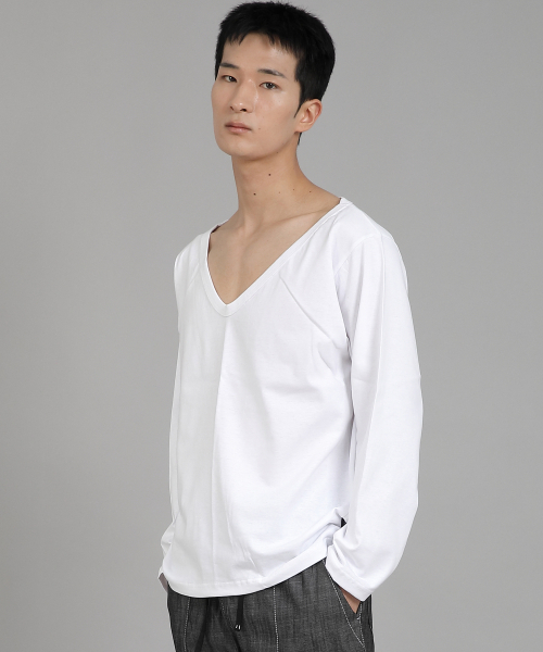 SAINTCREW(セントクルー)の「無地BIG Vネック長袖TシャツBIGV-879ホワイト(Tシャツ/カットソー・メンズ・その他・LARGE/X-LARGE/XX-LARGE/XXX-LARGE/XXXX-LARGE/MEDIUM)」の5枚目の写真