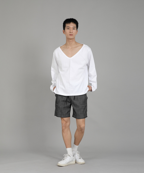 SAINTCREW(セントクルー)の「無地BIG Vネック長袖TシャツBIGV-879ホワイト(Tシャツ/カットソー・メンズ・その他・LARGE/X-LARGE/XX-LARGE/XXX-LARGE/XXXX-LARGE/MEDIUM)」の7枚目の写真