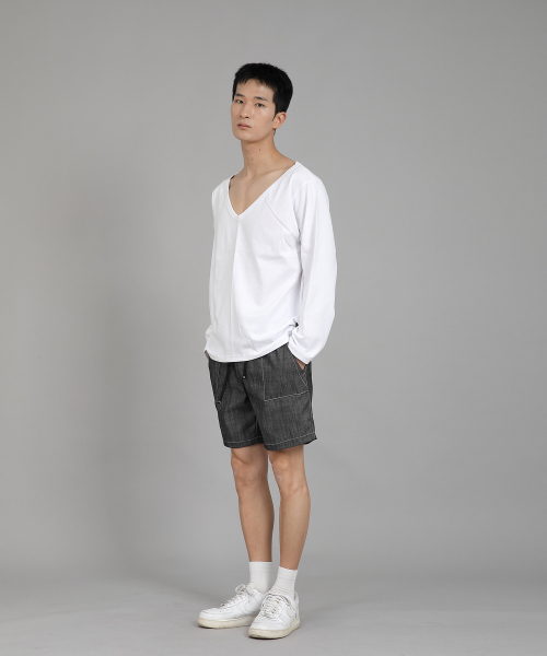 SAINTCREW(セントクルー)の「無地BIG Vネック長袖TシャツBIGV-879ホワイト(Tシャツ/カットソー・メンズ・その他・LARGE/X-LARGE/XX-LARGE/XXX-LARGE/XXXX-LARGE/MEDIUM)」の11枚目の写真