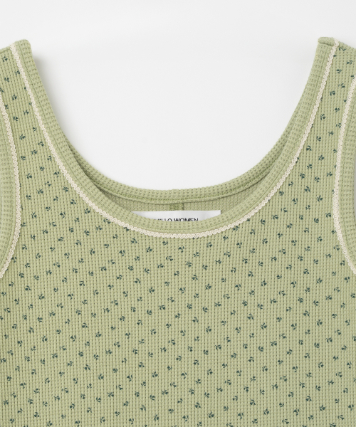 MILLO WOMEN（ミロウーマン）の「フローラルワッフルスリーブレストップ [アボカド]（Tシャツ/カットソー・レディース・その他・ONE SIZE）」の4枚目の写真