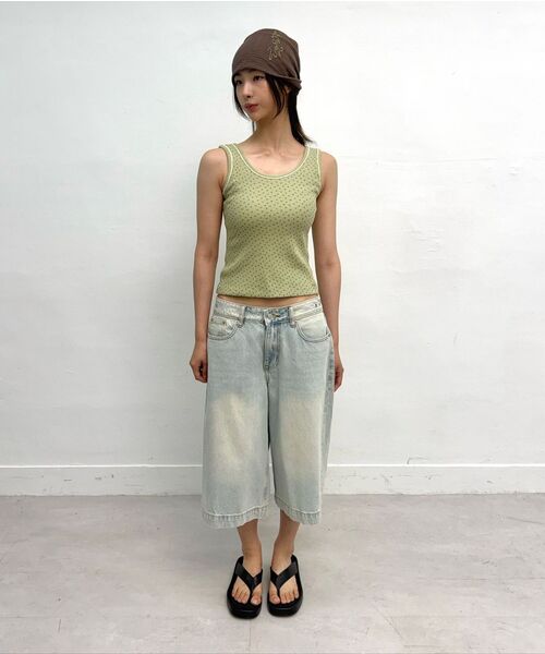 MILLO WOMEN（ミロウーマン）の「フローラルワッフルスリーブレストップ [アボカド]（Tシャツ/カットソー・レディース・その他・ONE SIZE）」の7枚目の写真