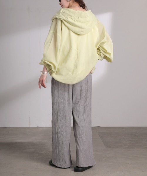 HUG.U(ハグユー)の「「24時間リラックス」 イージー楊柳パンツ(その他パンツ・レディース・ライトグレー/ブラック・XL/M/L)」の7枚目の写真