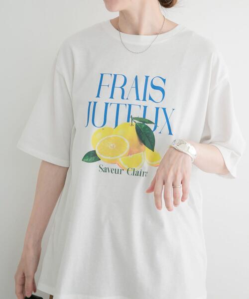 ITEMS URBANRESEARCH（アイテムズ アーバンリサーチ）の「ロゴビッグTシャツ（Tシャツ/カットソー・レディース・オフホワイト/グレー/ブラウン・FREE）」の9枚目の写真