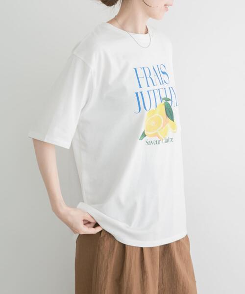 ITEMS URBANRESEARCH（アイテムズ アーバンリサーチ）の「ロゴビッグTシャツ（Tシャツ/カットソー・レディース・オフホワイト/グレー/ブラウン・FREE）」の8枚目の写真