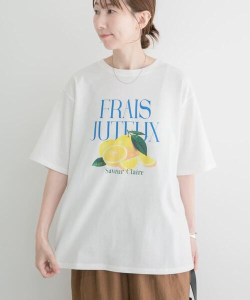 ITEMS URBANRESEARCH（アイテムズ アーバンリサーチ）の「ロゴビッグTシャツ（Tシャツ/カットソー・レディース・オフホワイト/グレー/ブラウン・FREE）」の7枚目の写真