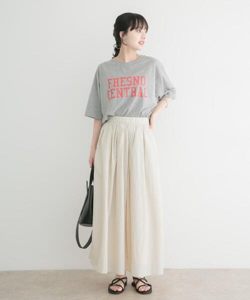 ITEMS URBANRESEARCH（アイテムズ アーバンリサーチ）の「ロゴビッグTシャツ（Tシャツ/カットソー・レディース・オフホワイト/グレー/ブラウン・FREE）」の14枚目の写真