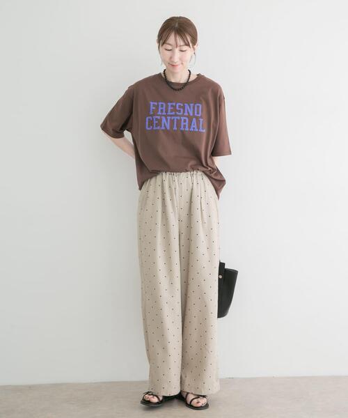ITEMS URBANRESEARCH（アイテムズ アーバンリサーチ）の「ロゴビッグTシャツ（Tシャツ/カットソー・レディース・オフホワイト/グレー/ブラウン・FREE）」の13枚目の写真